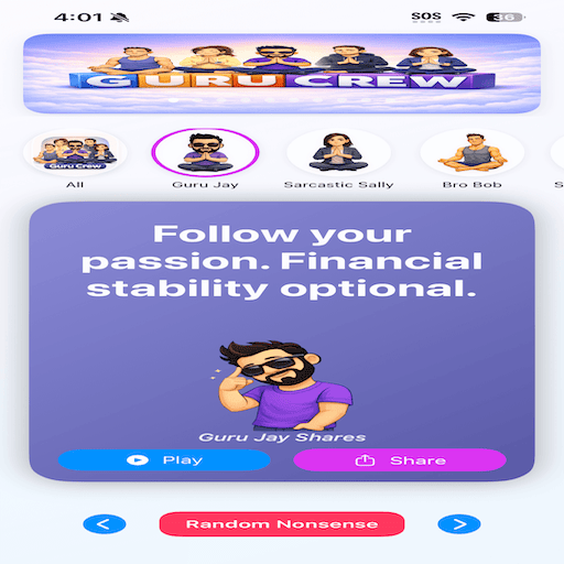 Guru Crew app screen 1